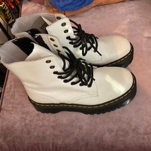 White platform doc martens